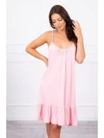 Šaty s tenkým pásikom, púdrovo ružové