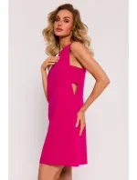 M778 Šaty bez rukávov s prieramkami - fuchsiová