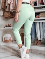 Dámske bavlnené nohavice slim fit s opaskom TAIRONIK mint FashionStreet UY2541