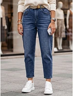 Dámske džínsy s opaskom, strih mom fit, modré, FashionStreet UY3118 Dámske džínsy s opaskom, strih mom fit, modré, FashionStreet UY3118
