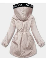 Béžová dámska oversize bunda parka (B8080-51)
