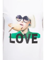 Šaty s potlačou Love ecru