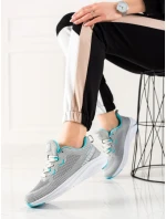 Luxusné dámske šedo-strieborné tenisky bez podpätku Luxusné dámske šedo-strieborné tenisky bez podpätku