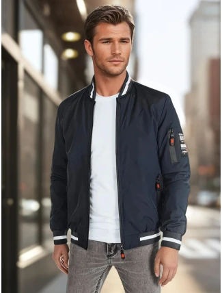 Pánska prechodná bunda bomber modrá FashionStreet TX5015
