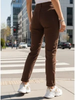 Dámske džínsy s vysokým pásom mom fit hnedé FashionStreet UY2869 Dámske džínsy s vysokým pásom mom fit hnedé FashionStreet UY2869