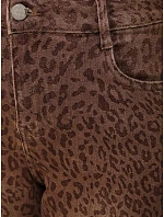 Dámske džínsy s balónovým strihom s hnedým leopardím vzorom FashionStreet UY3177 Dámske džínsy s balónovým strihom s hnedým leopardím vzorom FashionStreet UY3177