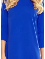 LUCY - Pohodlné plisované dámske šaty v Chrpová farbe 228-8