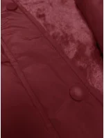Dlhá zimná bunda s kapucňou v červenej farbe (V726)