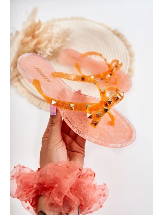 Damskie Gumowe Klapki Japonki Pomarańczowe Monise