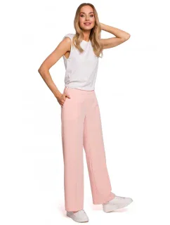 Nohavice s rozšírenými nohavicami M570 - púdrové