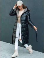 Dámsky prešívaný zimný kabát s kapucňou GRACE čierny FashionStreet TY4501