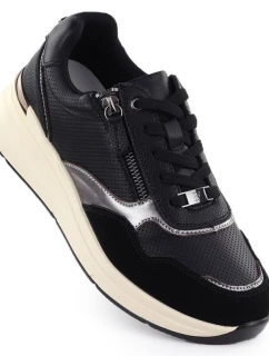 Dámske kožené čižmy Filippo DP7105/25 v čiernej metalíze