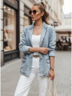 Dámska nadrozmerná džínsová bunda RUNAWAY modrá FashionStreet TY4906