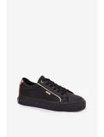 Damskie Sneakersy Z Eko Skóry Big Star SS274025 Czarno-Złote