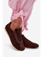 Dámské tenisky z eko semiše nízké čokoládové Melvelin