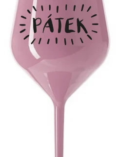 PÁTEK - světle růžová nerozbitná sklenice na víno 470 ml