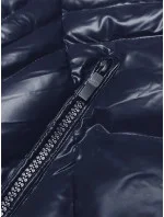 Dámska krátka prešívaná zimná bunda s kapucňou J Style plum (58M23068-4)