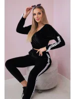 Velúrová súprava s nápisom Queen black