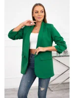 Bunda s chlopňou elegantná tmavozelená Bunda s chlopňou elegantná tmavozelená