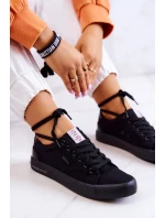 Damskie Tenisówki Wiązane Cross Jeans JJ2R4039C Czarne
