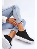 Damskie Sznurowane Buty Sportowe Czarne Lavarone