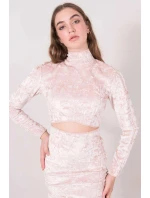 Dámsky velúrový Top 15570 púder béžová - BSL Dámsky velúrový Top 15570 púder béžová - BSL