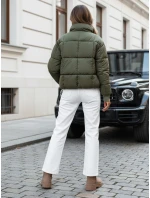 Dámska krátka zimná prešívaná bunda VIBEGIRL zelená FashionStreet TY4946