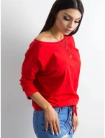 Voľná blúzka so zaväzovaním v spodnej časti červená (4691) Voľná blúzka so zaväzovaním v spodnej časti červená (4691)