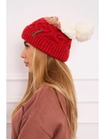 Fleecová čiapka Alice K248 malpberry+ecru