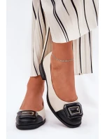 Skórzane Baleriny Z Ozdobą D&A MK51-059 Beżowe