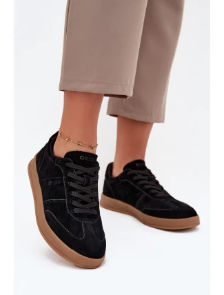 Zamszowe Sneakersy Damskie Big Star SS274673 HI-POLY SYSTEM Czarne