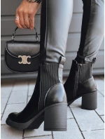 BLACKOUT black FashionStreet dámske čižmy na podpätku ZY0519