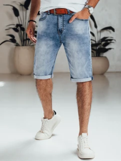 Pánske modré džínsové šortky s opaskom FashionStreet SX2564
