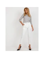 Klasické textilné nohavice Giulia v farbe ecru s dĺžkou po členky (DHJ-SP-12787.21X)