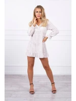 Šaty s ozdobnými volánikmi béžovej