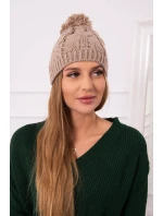 Fleecová čiapka Stefania K278 tmavo béžová