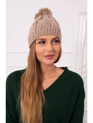 Fleecová čiapka Stefania K278 tmavo béžová