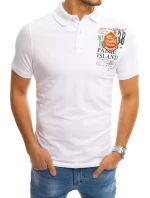 FashionStreet biele polo tričko s potlačou PX0370 FashionStreet biele polo tričko s potlačou PX0370