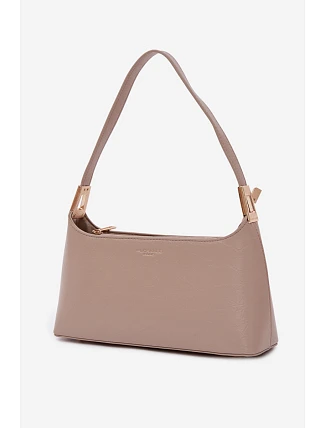 Kožená kabelka z eko kůže tmavě béžová Tielle