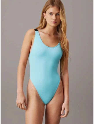 Dámske jednodielne plavky KW0KW02340 DCE light blue - Calvin Klein
