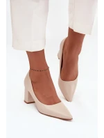 LL-380P Ryvessa béžové lodičky na platforme - Seastar