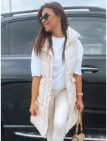 Dámska prešívaná vesta MARIEL ecru FashionStreet TY3014