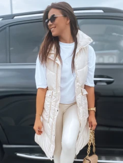 Dámska prešívaná vesta MARIEL ecru FashionStreet TY3014