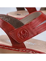 Pohodlné kožené sandále Rieker W RKR685 red