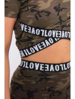 Súprava blúzky so sukňou moro khaki+zelená