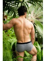 Čiernobiele pruhované plavky Sacco Belt - Alpha Male