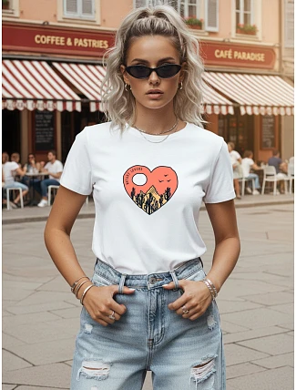 Dámske bavlnené tričko s potlačou, biele, FashionStreet NX8054RY Dámske bavlnené tričko s potlačou, biele, FashionStreet NX8054RY