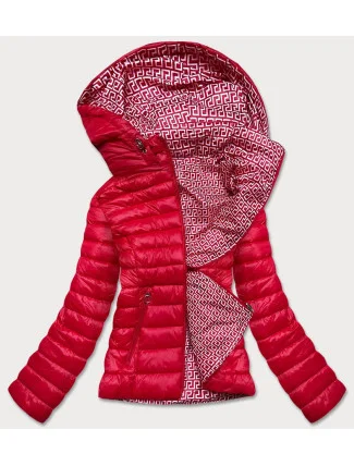 Červená obojstranná dámska prešívaná bunda (B9775-4) Červená obojstranná dámska prešívaná bunda (B9775-4)