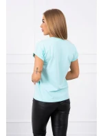 Blúzka Nakupovanie je moja kardio mätová+čierna