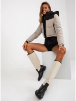 Dámska bunda NM KR D2 3825 77P čierna a béžová